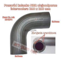 Kolanko gum.olejoodporne NBR 80mm 210x210mm -2570