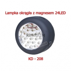 Lampka okrągła z magnesem 24LED KD-208