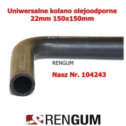 Kolanko gum.olejoodporne NBR 22mm 150x150mm -3250