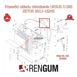 Przewód chłodnicy URSUS C-385 37/45mm 80013023-3535