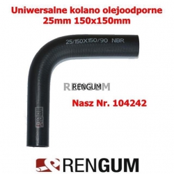 Kolanko gum.olejoodporne NBR 25mm 150x150mm -3253