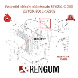 Przewód chłodnicy URSUS C-385 37/45mm 80013023-12881