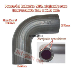 Kolanko gum.olejoodporne NBR 65mm 210x210mm-13019