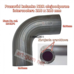 Kolanko gum.olejoodporne NBR 80mm 210x210mm-13026