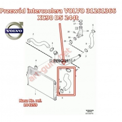 Rura turbo VOLVO XC90 2.4D D5244t 03-15 30778627-13180