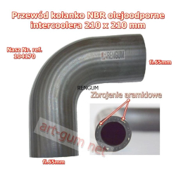 Kolanko gum.olejoodporne NBR 65mm 210x210mm-2566