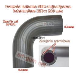 Kolanko gum.olejoodporne NBR 70mm 210x210mm -3929